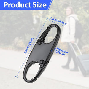 Planet Gates 4PCS Double Small Carabiner Clips, S-shaped Carabiner, Keychain, Small Alloy Snap Hook Zipper Clip For Fishing/Camping/Outdoor, Zipper Lock, Zipper Pull Replacement, Connectors Zipper Clips, Theft Deterrent