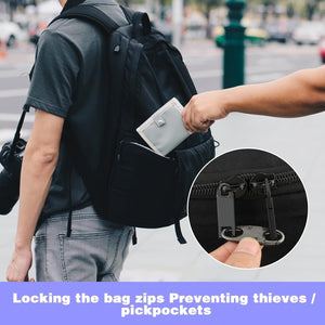 Planet Gates 4PCS Double Small Carabiner Clips, S-shaped Carabiner, Keychain, Small Alloy Snap Hook Zipper Clip For Fishing/Camping/Outdoor, Zipper Lock, Zipper Pull Replacement, Connectors Zipper Clips, Theft Deterrent