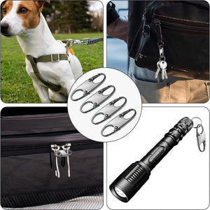 Planet Gates 4PCS Double Small Carabiner Clips, S-shaped Carabiner, Keychain, Small Alloy Snap Hook Zipper Clip For Fishing/Camping/Outdoor, Zipper Lock, Zipper Pull Replacement, Connectors Zipper Clips, Theft Deterrent