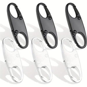 Planet Gates 4PCS Double Small Carabiner Clips, S-shaped Carabiner, Keychain, Small Alloy Snap Hook Zipper Clip For Fishing/Camping/Outdoor, Zipper Lock, Zipper Pull Replacement, Connectors Zipper Clips, Theft Deterrent