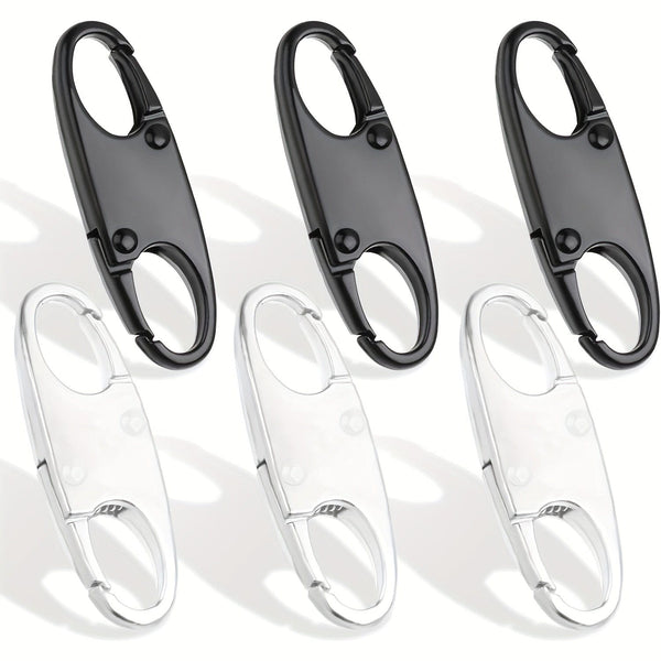 Planet Gates 4PCS Double Small Carabiner Clips, S-shaped Carabiner, Keychain, Small Alloy Snap Hook Zipper Clip For Fishing/Camping/Outdoor, Zipper Lock, Zipper Pull Replacement, Connectors Zipper Clips, Theft Deterrent