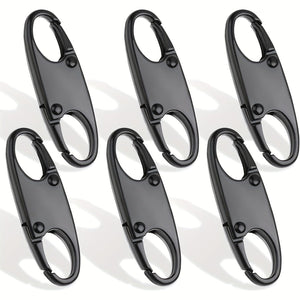 Planet Gates 4PCS Double Small Carabiner Clips, S-shaped Carabiner, Keychain, Small Alloy Snap Hook Zipper Clip For Fishing/Camping/Outdoor, Zipper Lock, Zipper Pull Replacement, Connectors Zipper Clips, Theft Deterrent