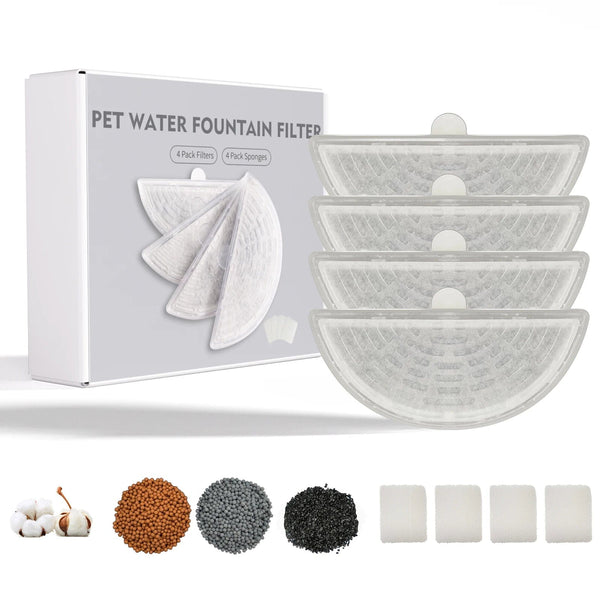 Planet Gates 4Pcs Filters / CHINA AQHH Cat Water Fountain with Wireless Pump Pet Water Fountain for Cats Inside Automatic Smart Fountain App Control Easy Cleaning