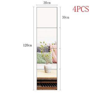 Planet Gates 4PCs / france 4PCs 3D Self-adhesive Mirror Stickers Flexible Thicken DIY Art Mirrors Acrylic Wall Decorations for Door Wardrobe Bathroom Home