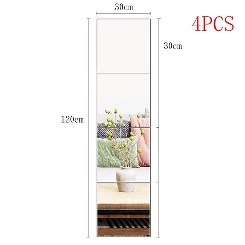 Planet Gates 4PCs / france 4PCs 3D Self-adhesive Mirror Stickers Flexible Thicken DIY Art Mirrors Acrylic Wall Decorations for Door Wardrobe Bathroom Home