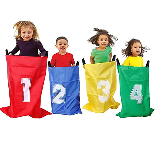 Planet Gates 4Pcs Fun Outdoor Sports Props Kangaroo Jumping Bag Sack Race Games Parent-child Interactive Sense Training Kids Preschool Toys