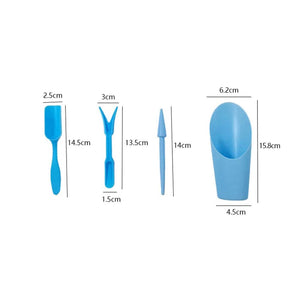 Planet Gates 4Pcs Garden Planter Kit Sowing Shovel Scoop Bucket Spoon Succulents Seedlings Tool Bonsai Fertilizer Drilling Device DIY