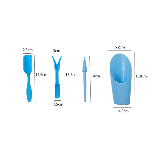 Planet Gates 4Pcs Garden Planter Kit Sowing Shovel Scoop Bucket Spoon Succulents Seedlings Tool Bonsai Fertilizer Drilling Device DIY