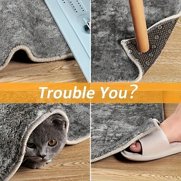 Planet Gates 4pcs High-quality Anti Slip And Anti Drilling Carpet Stickers Are Suitable For Living Room, Dining Room, Bathroom Carpets, Ceramic Tiles, And Wooden Floor Areas To Prevent Carpet Movement And Rolling. Novelty Item! !!!