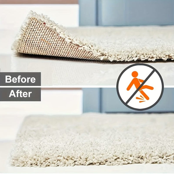Planet Gates 4pcs High-quality Anti Slip And Anti Drilling Carpet Stickers Are Suitable For Living Room, Dining Room, Bathroom Carpets, Ceramic Tiles, And Wooden Floor Areas To Prevent Carpet Movement And Rolling. Novelty Item! !!!