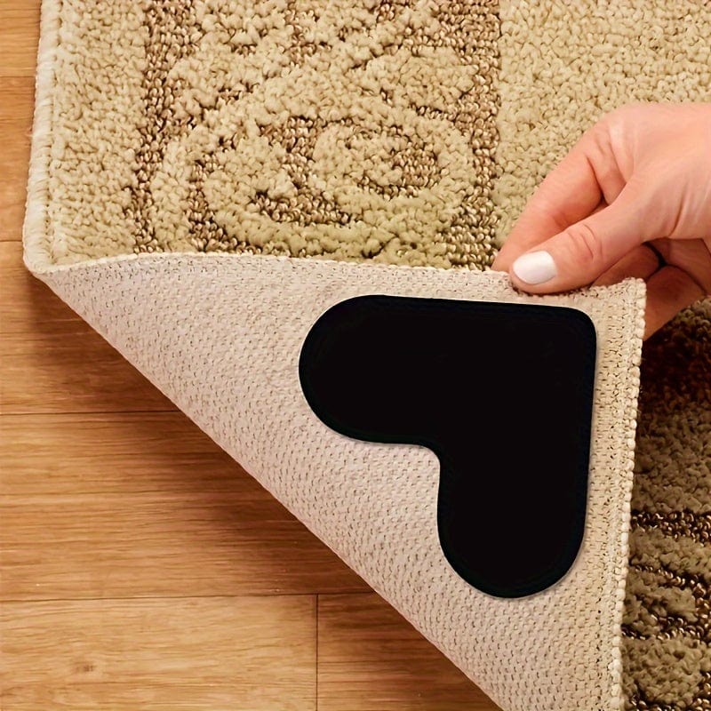 Planet Gates 4pcs High-quality Anti Slip And Anti Drilling Carpet Stickers Are Suitable For Living Room, Dining Room, Bathroom Carpets, Ceramic Tiles, And Wooden Floor Areas To Prevent Carpet Movement And Rolling. Novelty Item! !!!