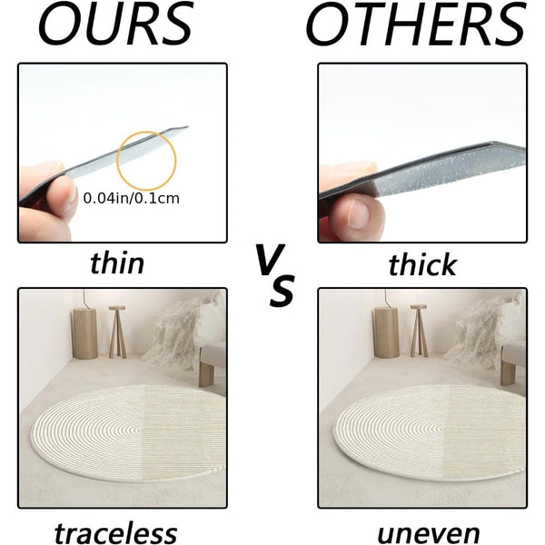 Planet Gates 4pcs L-shapes + 8pcs Trapezoid 12pcs Area Rug With Tape, Non Slip Reusable Rug Pad, Washable Rug Tape For Hardwood Floors, Tile Floors, Home Decor, Room Decor