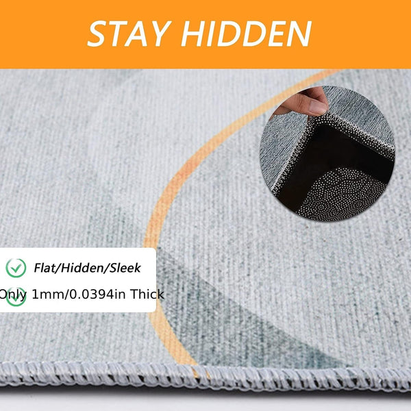 Planet Gates 4pcs L-shapes + 8pcs Trapezoid 12pcs Area Rug With Tape, Non Slip Reusable Rug Pad, Washable Rug Tape For Hardwood Floors, Tile Floors, Home Decor, Room Decor