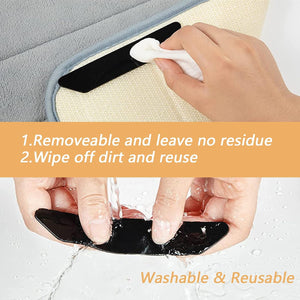 Planet Gates 4pcs L-shapes + 8pcs Trapezoid 12pcs Area Rug With Tape, Non Slip Reusable Rug Pad, Washable Rug Tape For Hardwood Floors, Tile Floors, Home Decor, Room Decor