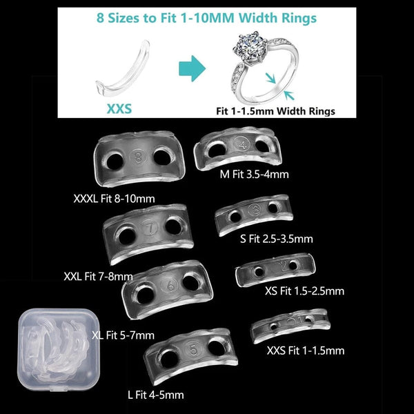 Planet Gates 4pcs/lot Transparent Spiral Based Ring Tools Spring Coil Ring Size Adjuster Guard Tightener Reducer Resizing Tool For Jewelry