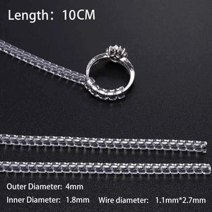 Planet Gates 4pcs/lot Transparent Spiral Based Ring Tools Spring Coil Ring Size Adjuster Guard Tightener Reducer Resizing Tool For Jewelry