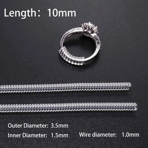 Planet Gates 4pcs/lot Transparent Spiral Based Ring Tools Spring Coil Ring Size Adjuster Guard Tightener Reducer Resizing Tool For Jewelry