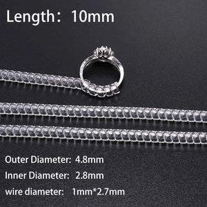 Planet Gates 4pcs/lot Transparent Spiral Based Ring Tools Spring Coil Ring Size Adjuster Guard Tightener Reducer Resizing Tool For Jewelry