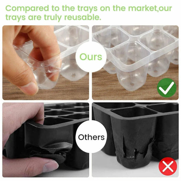 Planet Gates 4Pcs Mini Greenhouse 12 Compartments Indoor Greenhouse Propagation Greenhouse Nursery Box With Air Vent