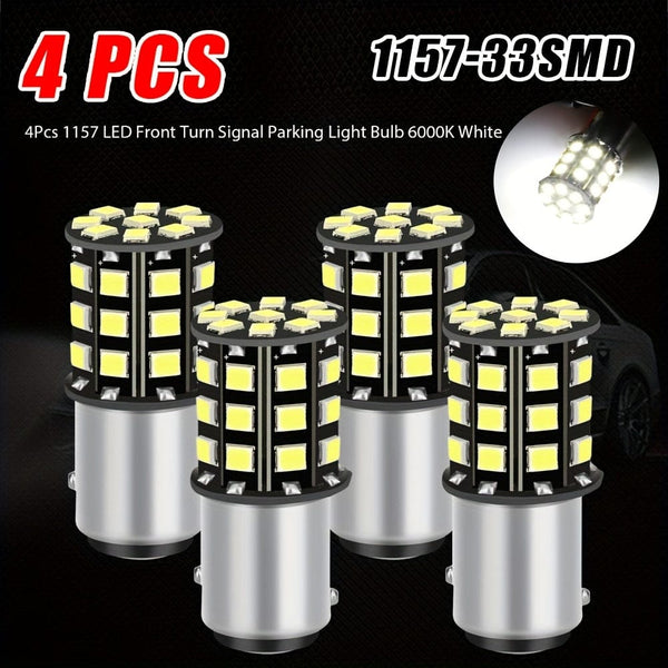 Planet Gates 4Pcs NEW 4PCS 1157 33 SMD White Car Led Brake Lights Turn Signal Lamp Tail Lamps Auto Parking Rear Reverse LED Bulbs