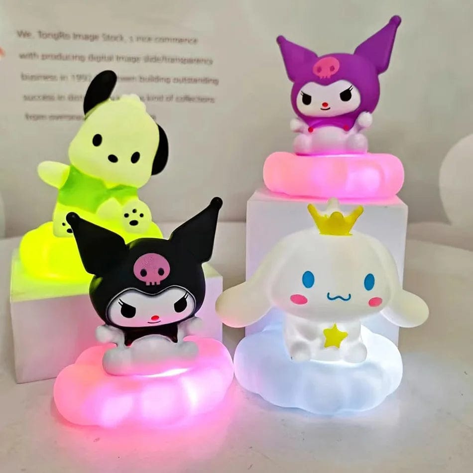 Planet Gates 4PCS New Japan Style Sanrios Night Light Enamel Cloud Cartoon Kuromi Cinnamoroll Pochacco Small Table Light Illuminating Decoration