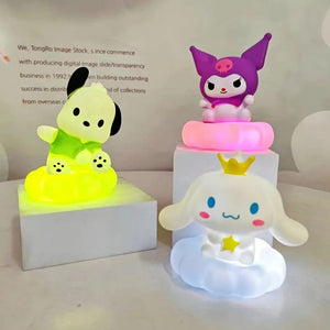 Planet Gates 4PCS New Japan Style Sanrios Night Light Enamel Cloud Cartoon Kuromi Cinnamoroll Pochacco Small Table Light Illuminating Decoration
