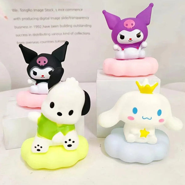 Planet Gates 4PCS New Japan Style Sanrios Night Light Enamel Cloud Cartoon Kuromi Cinnamoroll Pochacco Small Table Light Illuminating Decoration