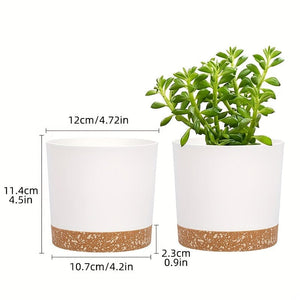 Planet Gates 4pcs Plant Pots, Planters For Indoor Plants With Drainage Holes And Removable Base, Modern Decorative For Outdoor Garden Planters, 12.7cm