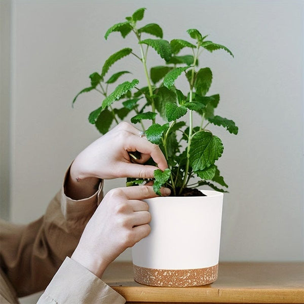 Planet Gates 4pcs Plant Pots, Planters For Indoor Plants With Drainage Holes And Removable Base, Modern Decorative For Outdoor Garden Planters, 12.7cm