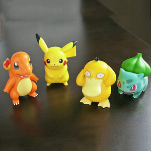 Planet Gates 4Pcs Pokemon Pikachu Anime Figure Toys PVC Cake Car Decoration Ornaments  Action Figure For Children Birthday Christmas Gifts