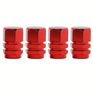 Planet Gates 4pcs / Red 4pcs Of Car Tire Valve Caps, Aluminum Alloy Car Wheels, Tire Valve Caps, Dust Proof Car Motorcycles, Trucks, Bicycles, Tire Valve Caps