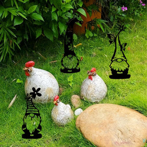 Planet Gates 4pcs Set 4pcs Creative Steel Garden Gnomes Statue With Spike Perfect For Decorating Your Garden, Yard, Outdoor Patio & Lawn!