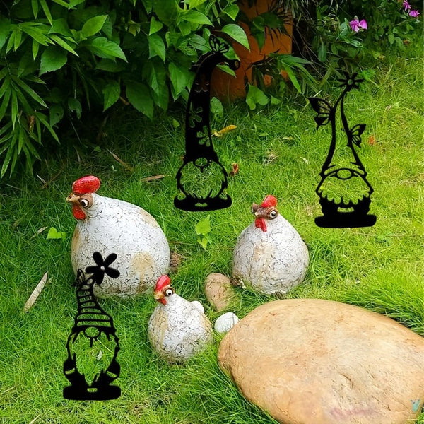 Planet Gates 4pcs Set 4pcs Creative Steel Garden Gnomes Statue With Spike Perfect For Decorating Your Garden, Yard, Outdoor Patio & Lawn!