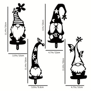 Planet Gates 4pcs Set 4pcs Creative Steel Garden Gnomes Statue With Spike Perfect For Decorating Your Garden, Yard, Outdoor Patio & Lawn!