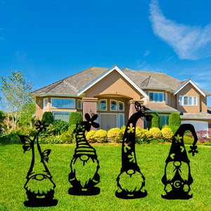 Planet Gates 4pcs Set 4pcs Creative Steel Garden Gnomes Statue With Spike Perfect For Decorating Your Garden, Yard, Outdoor Patio & Lawn!