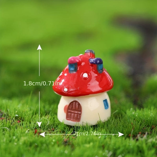 Planet Gates 4pcs/set 4pcs/set Mini Mushroom House Miniature Figurines For Micro Landscape Decorations Bonsai Castle Craft Garden Outdoor Status Patio Lawn Yard Kit Home DIY Accessories