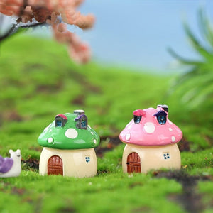 Planet Gates 4pcs/set 4pcs/set Mini Mushroom House Miniature Figurines For Micro Landscape Decorations Bonsai Castle Craft Garden Outdoor Status Patio Lawn Yard Kit Home DIY Accessories