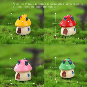 Planet Gates 4pcs/set 4pcs/set Mini Mushroom House Miniature Figurines For Micro Landscape Decorations Bonsai Castle Craft Garden Outdoor Status Patio Lawn Yard Kit Home DIY Accessories