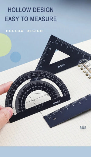 Planet Gates 4Pcs/Set M&G Aluminium Ruler Set Maths Drawing Metal Ruler  Stationery Rulers Mathematical for School