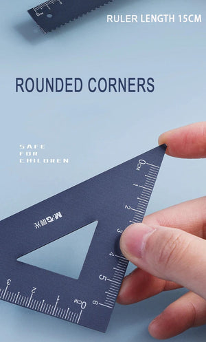 Planet Gates 4Pcs/Set M&G Aluminium Ruler Set Maths Drawing Metal Ruler  Stationery Rulers Mathematical for School