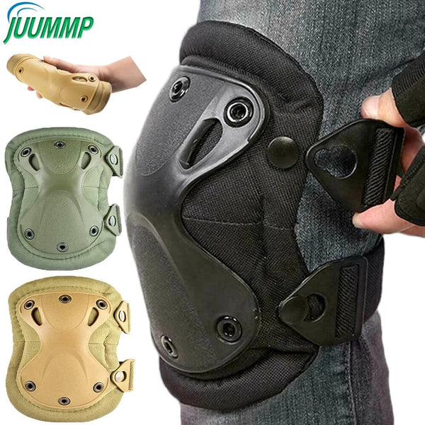 Planet Gates 4Pcs/Set Military Tactical Multicam Knee & Elbow Pads,Adjustable Skate Protective Pad Army Combat Airsoft Hunting Safety Gear