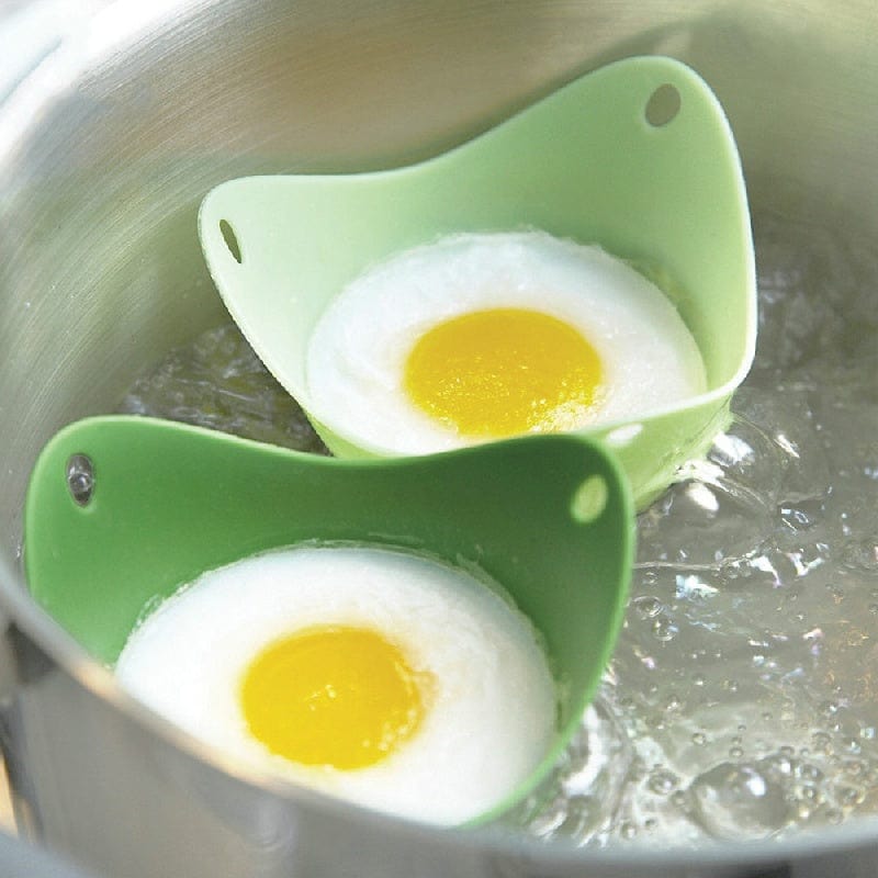 Planet Gates 4pcs Set of 4 Non-Stick Silicone Egg Poachers for Microwave, Air Fryer, Stovetop - BPA-Free Kitchen Gadgets for Perfectly Poached Eggs