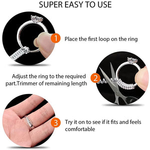Planet Gates 4pcs/Set Ring Size Reducer Tools Spiral Spring Based Rings Adjust Invisible Transparent Tightener Resizing Tool Jewelry Guard