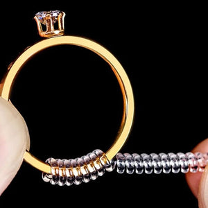 Planet Gates 4pcs/Set Ring Size Reducer Tools Spiral Spring Based Rings Adjust Invisible Transparent Tightener Resizing Tool Jewelry Guard
