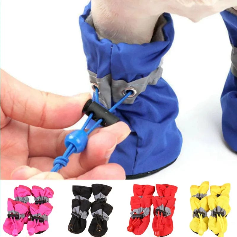 Planet Gates 4pcs/set Waterproof Pet Dog Shoes  Anti-slip Rain Boots Footwear for Small Cats Dogs Puppy Dog Pet Booties Pet Paw Accessories