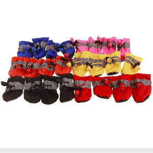 Planet Gates 4pcs/set Waterproof Pet Dog Shoes  Anti-slip Rain Boots Footwear for Small Cats Dogs Puppy Dog Pet Booties Pet Paw Accessories