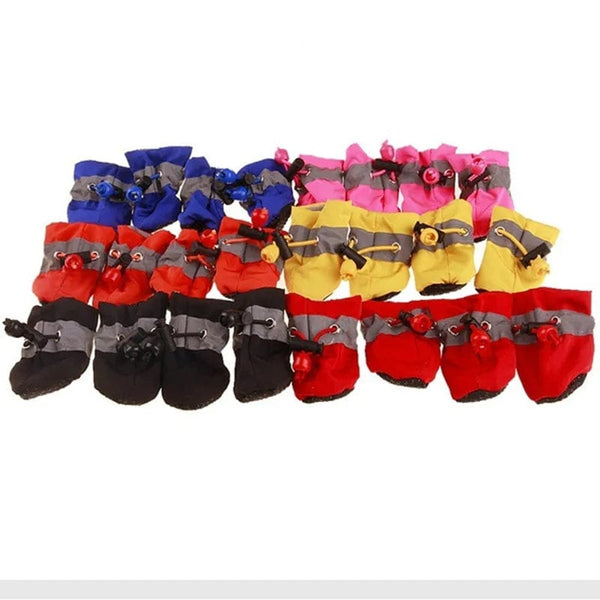 Planet Gates 4pcs/set Waterproof Pet Dog Shoes  Anti-slip Rain Boots Footwear for Small Cats Dogs Puppy Dog Pet Booties Pet Paw Accessories