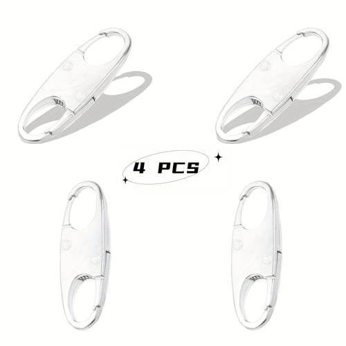 Planet Gates 4pcs Silvery 4PCS Double Small Carabiner Clips, S-shaped Carabiner, Keychain, Small Alloy Snap Hook Zipper Clip For Fishing/Camping/Outdoor, Zipper Lock, Zipper Pull Replacement, Connectors Zipper Clips, Theft Deterrent