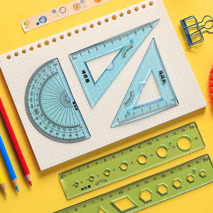 Planet Gates 4Pcs Soft Ruler Set Can Bend Ruler Creative Measure Tool Child Student Geometry Maths Drawing Stationery School Office Supplies