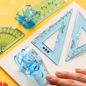 Planet Gates 4Pcs Soft Ruler Set Can Bend Ruler Creative Measure Tool Child Student Geometry Maths Drawing Stationery School Office Supplies